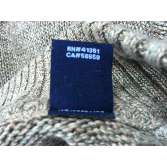 CHAPS Mens Mock Neck Pullover Sweater with Elbow Patches Medium Gray Ribbed Trim - Picture 5 of 9